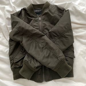 Dark green outerwear bomber jacket